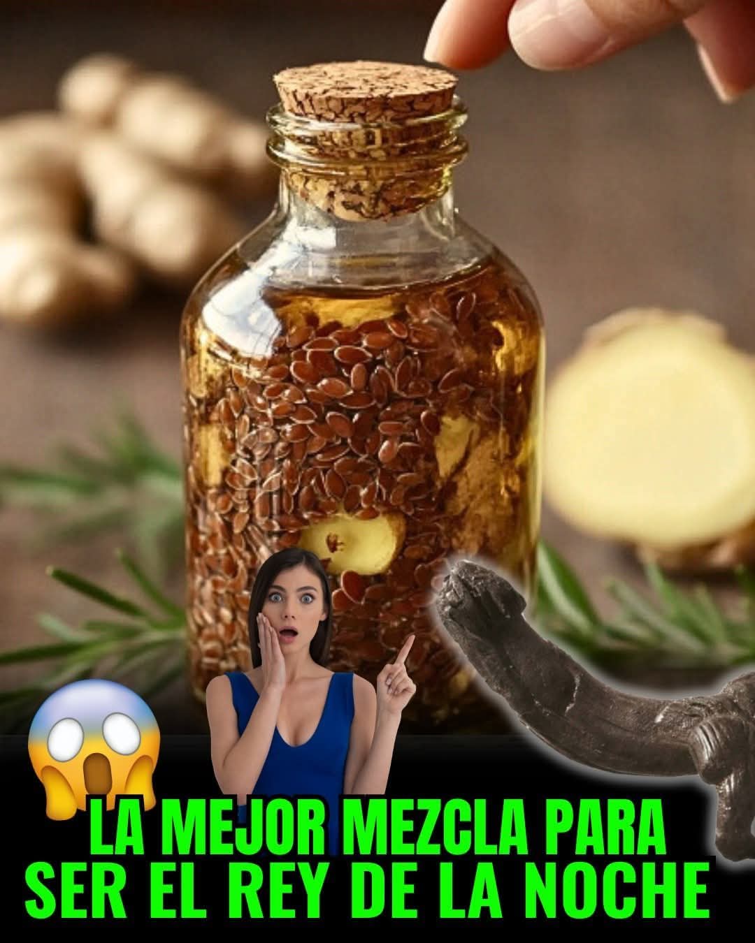 Mezcla Casera con Linaza, Jengibre, Canela y Miel para la Potencia