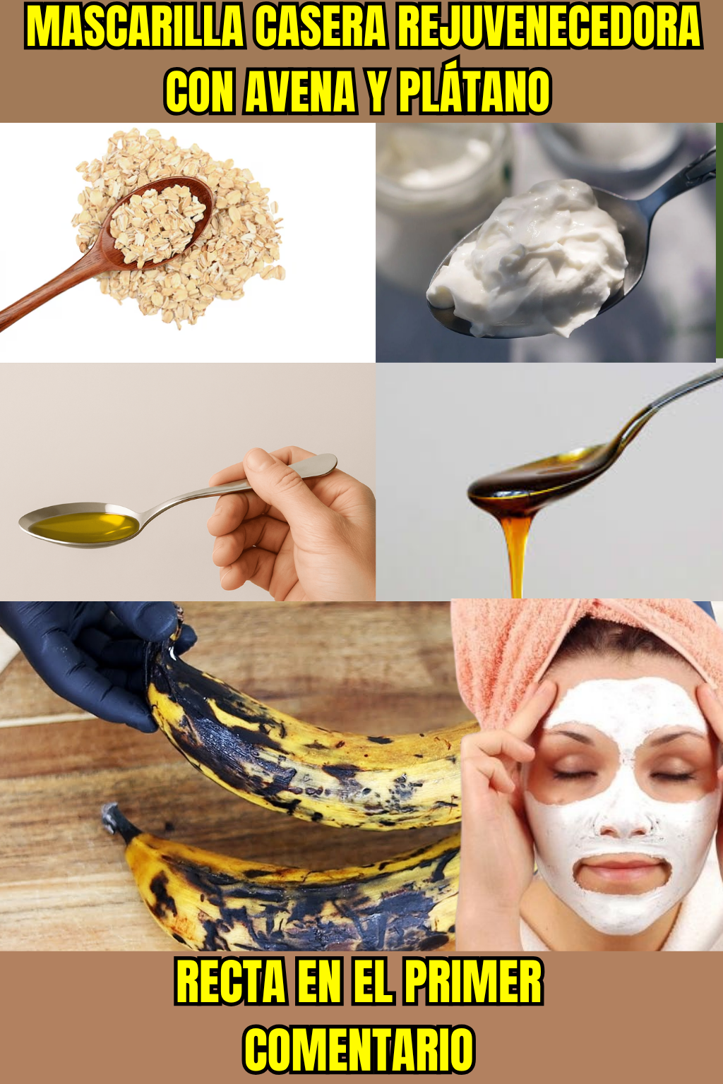 Mascarilla Casera Rejuvenecedora con Avena y Plátano