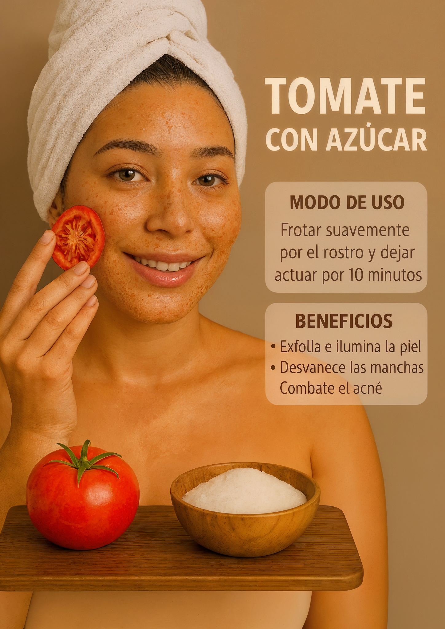 Mascarilla Facial Casera de Tomate con Azúcar para una Piel Radiante