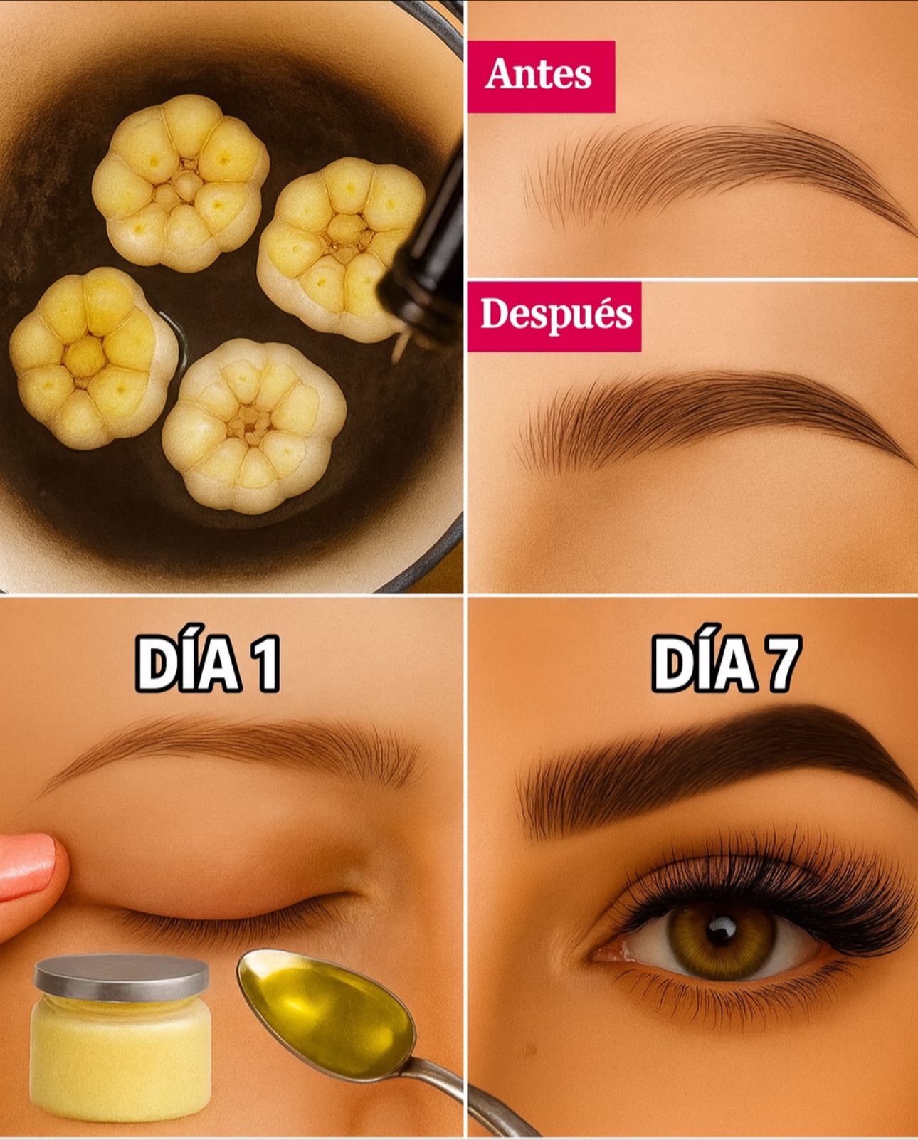Cejas y pestañas más largas y pobladas con solo 2 ingredientes naturales