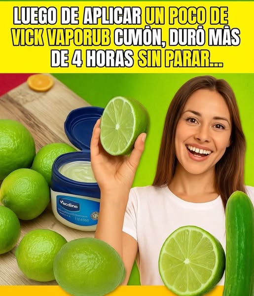 Luego de aplicar un poco de Vick VapoRub con limón, duró más de 4 horas sin parar