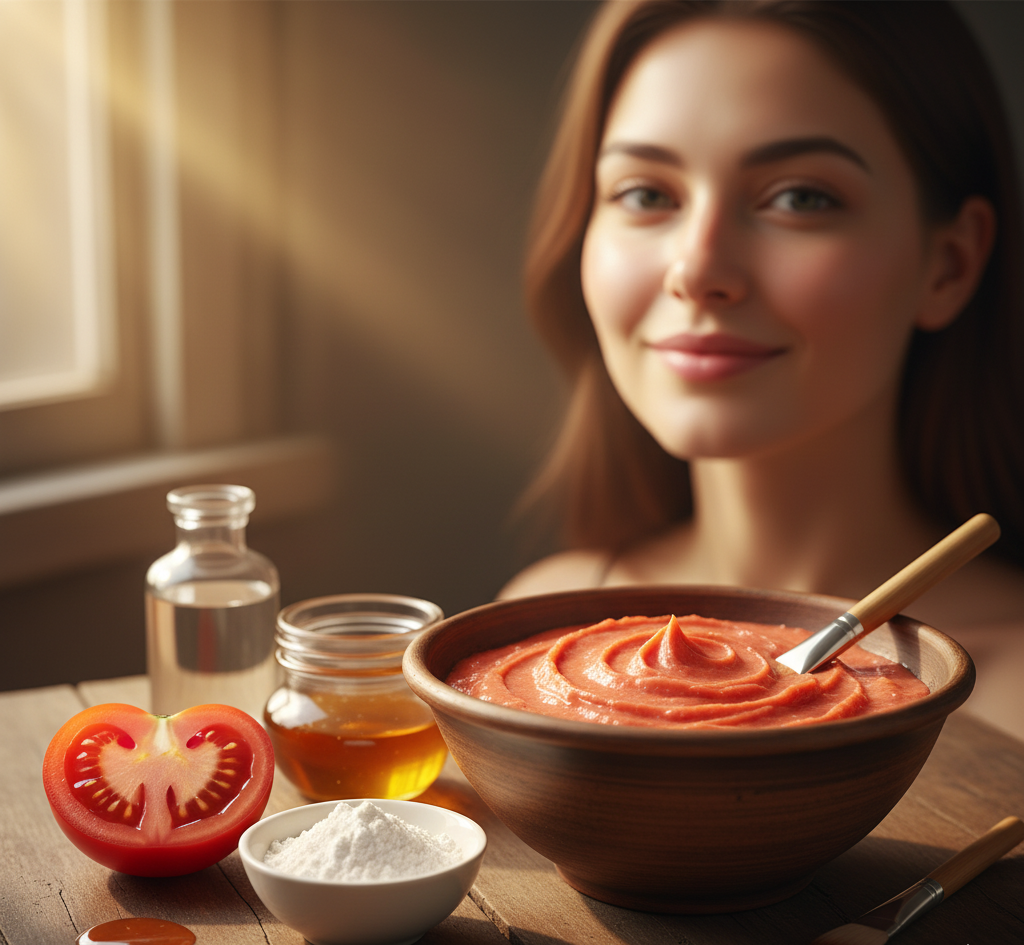 Elixir de Juventud: Mascarilla de Tomate y Maicena (Efecto «Piel de Porcelana»)