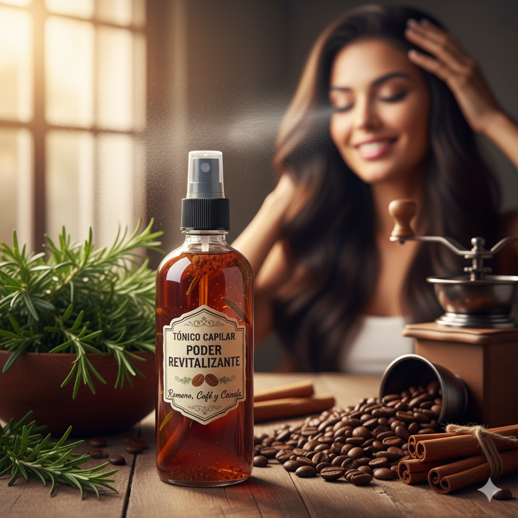 Tónico Capilar «Poder Revitalizante»: Romero, Café y Canela