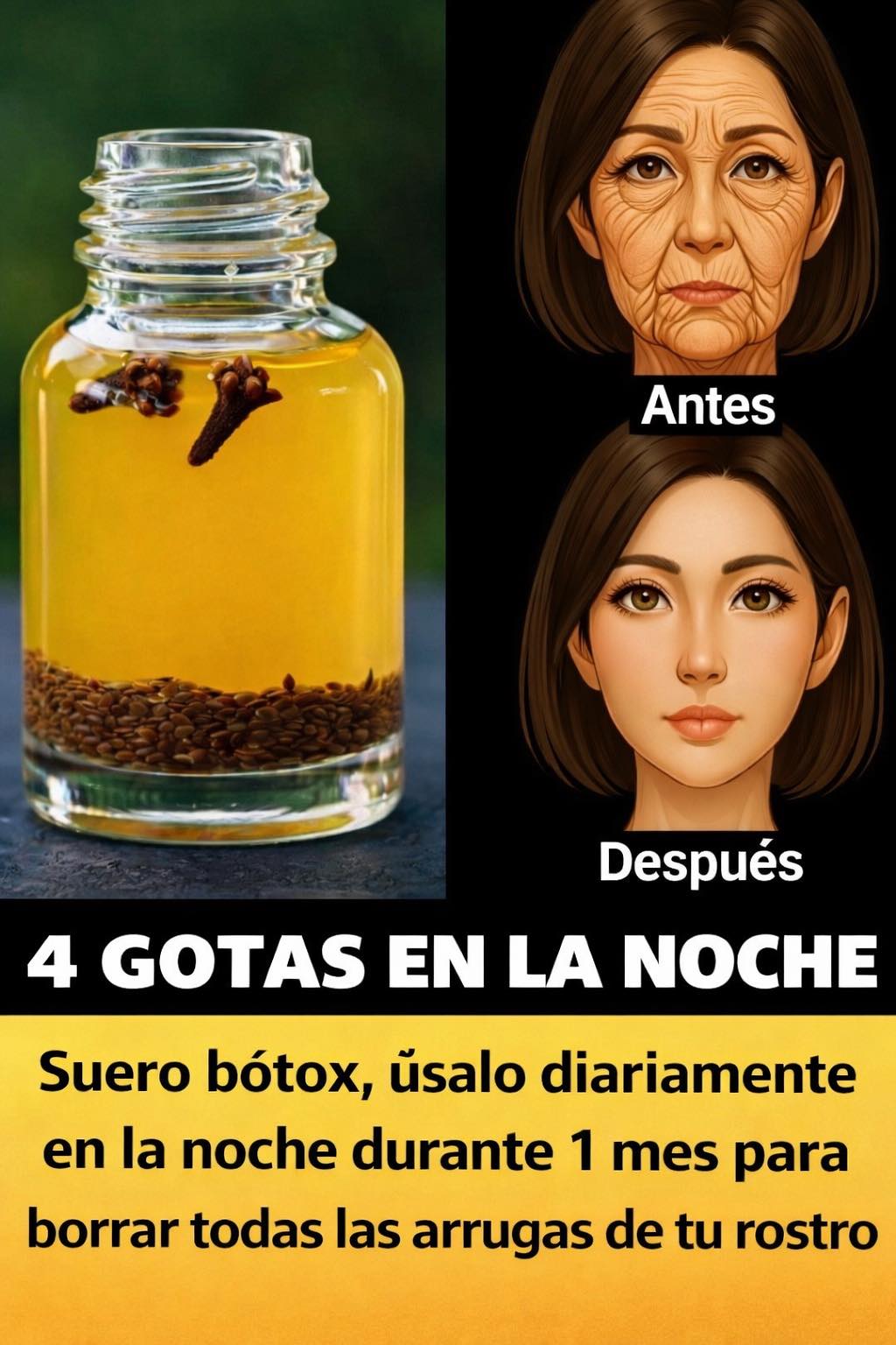 Solo 4 gotas antes de dormir y mira el cambio
