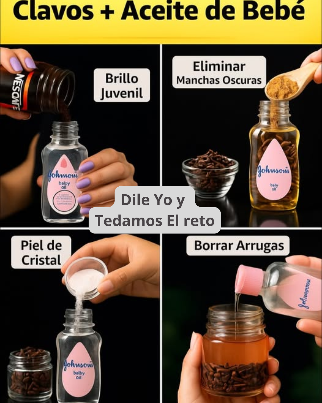 Clavos + aceite de bebé: el truco casero que deja la piel más suave, luminosa y con mejor apariencia