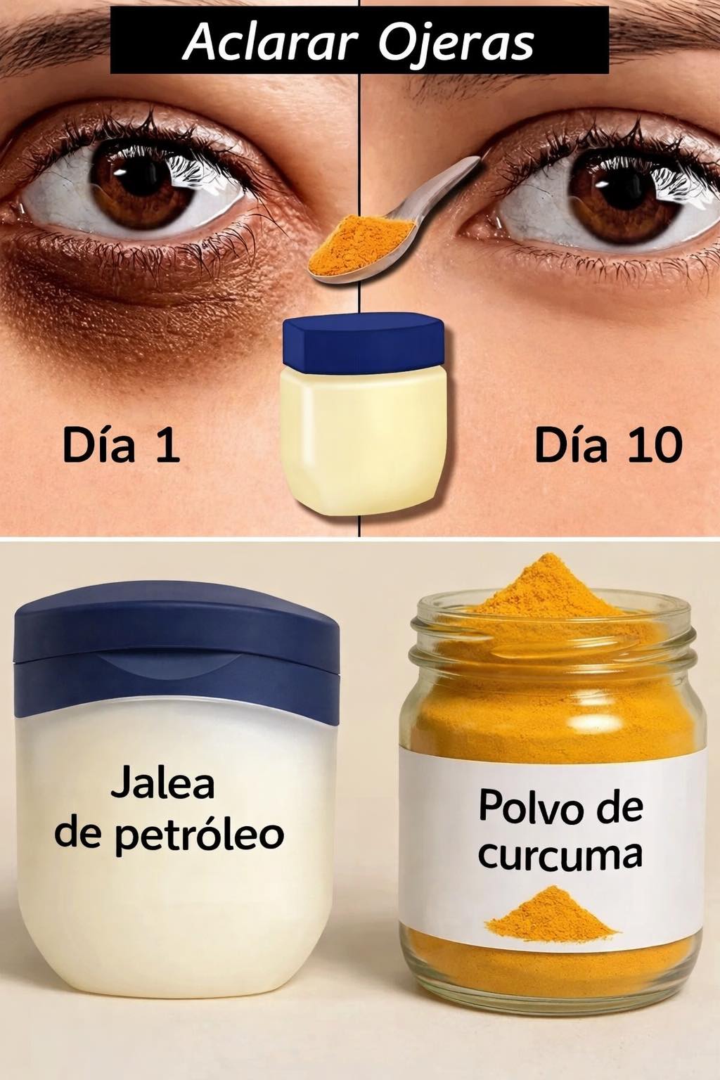Aclarado de Ojeras en 10 Días: Remedio Casero con Jalea de Petróleo y Cúrcuma